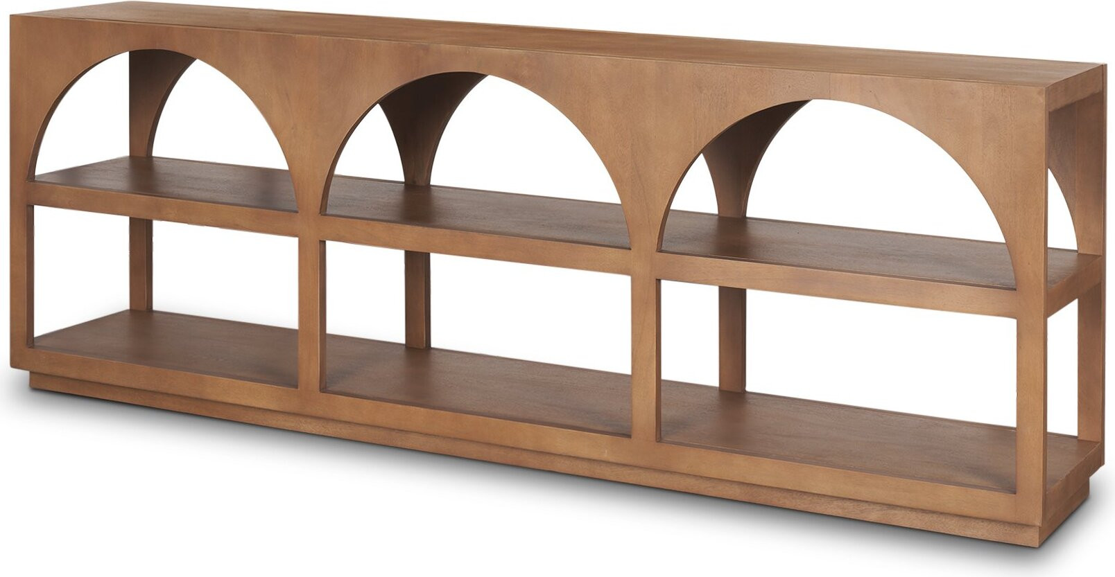 Bela Wood Arched Large Console Table In Medium Brown | 1stopbedrooms