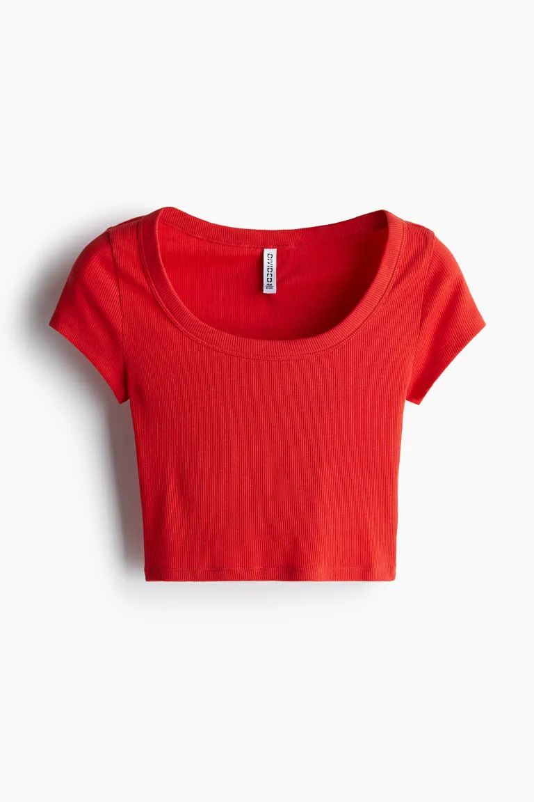 Ribbed Crop T-shirt | H&M (US + CA)