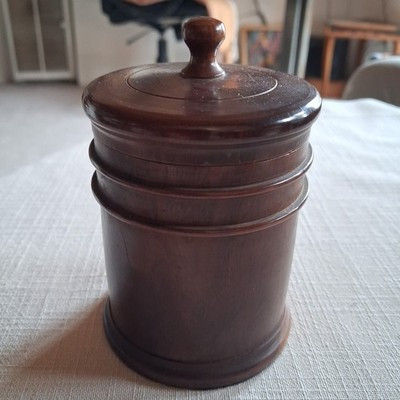 Turned Wood Covered Box Antique Treenware Hard Wood Lignum Vitae 19th Century  | eBay | eBay US