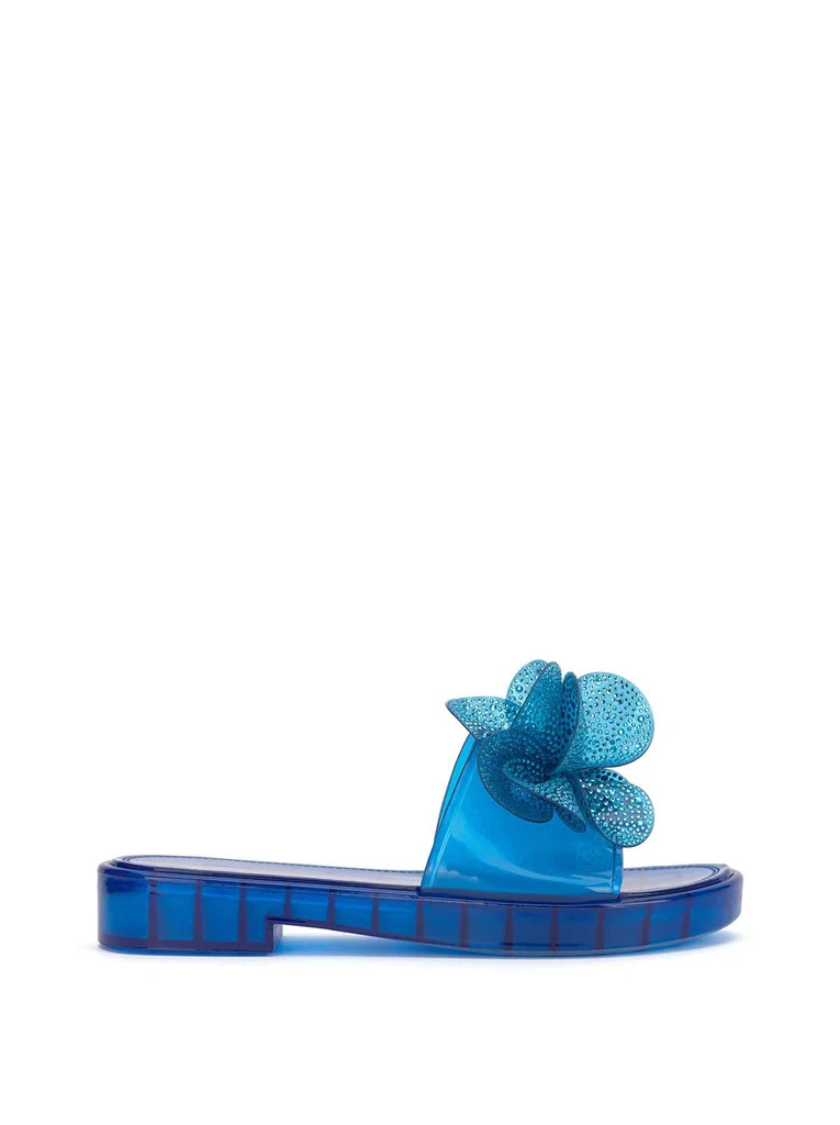 Kerah Lucite Flower Sandal in Blue | Jessica Simpson E Commerce