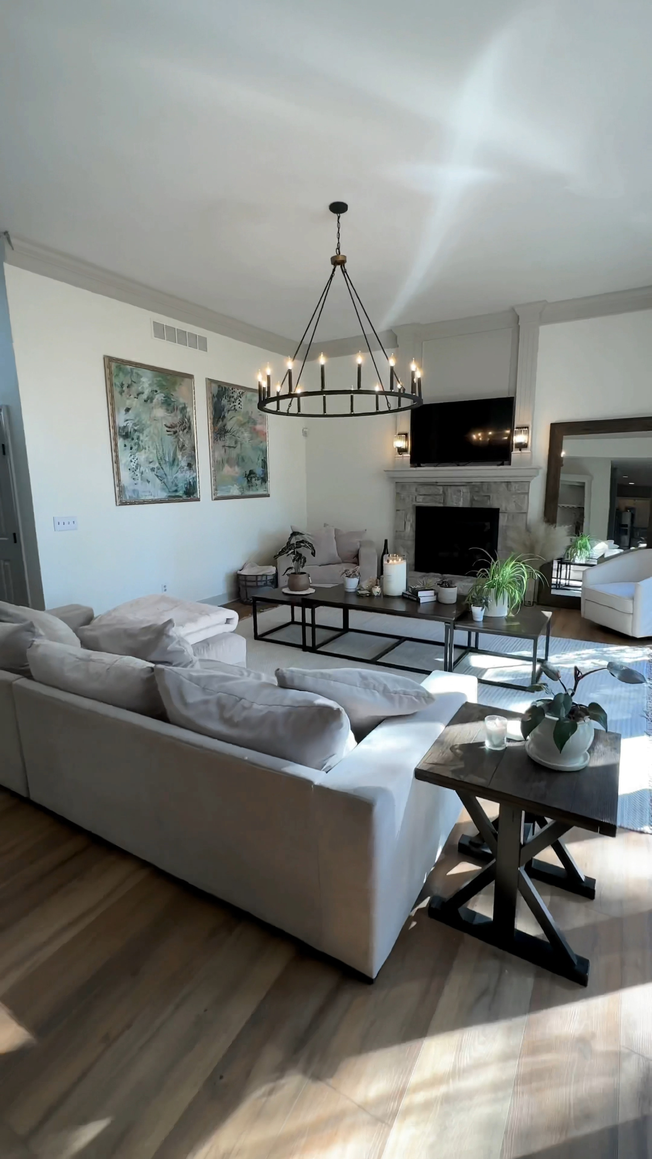 #ad These two painting canvas art pieces from Lindsay Letters totally made our living room remodel! I wanted green to be our pop of color and think they really accented this room perfectly 😍 @lindsayletters.co #homedecor #livingroom

#LTKGiftGuide #LTKhome #LTKfamily