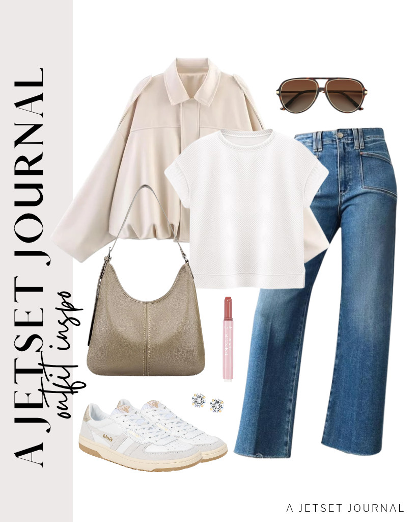 We love pairing this faux suede bomber jacket with a simple PRETTYGARDEN tee and Astylish wide-leg jeans. These Gola Hawk sneakers are perfect for this look, too! Complete the outfit with this tarte Maracuja Juicy Lip Balm Gloss and your SOJOS aviator sunnies. 

 #LTKSeasonal #LTKSaleAlert #LTKTravel