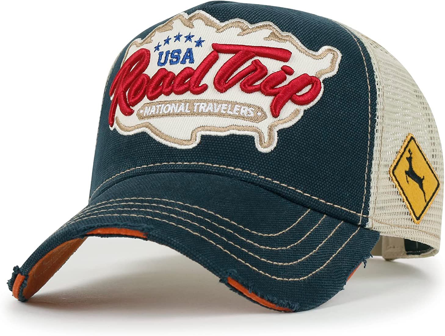ililily Premium Road Trip Vintage Distressed Snapback Trucker Hat Baseball Cap | Amazon (US)