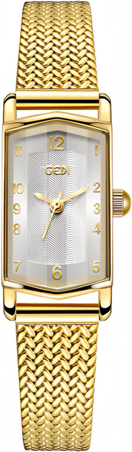 MASTOP Rectangular Women's Watch Gold Small Watches for Women Vintage Bracelet Dial Rectangular Case Watch Waterproof with Tools | Amazon (US)