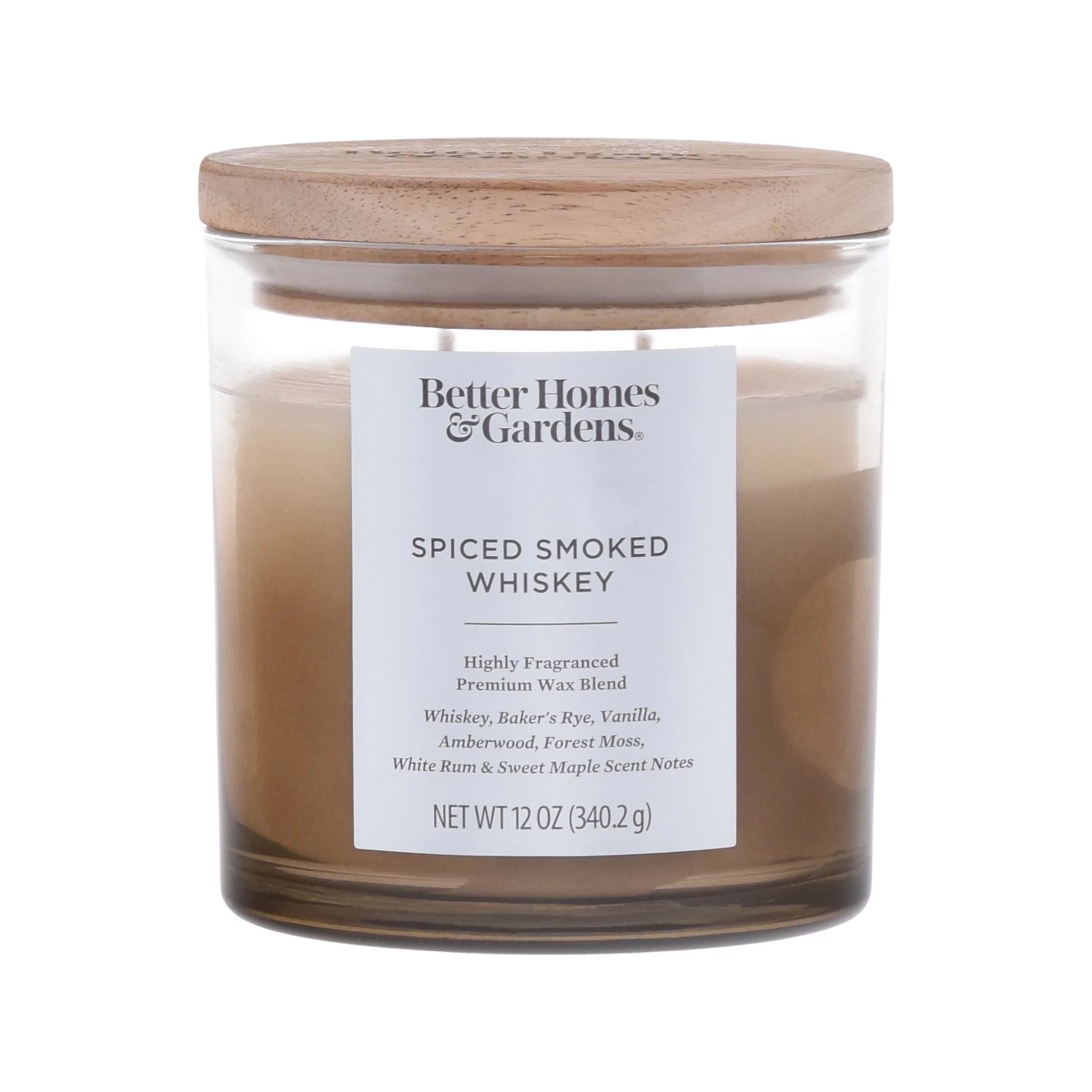 Better Homes & Gardens 12oz Spiced Smoked Whiskey Scented Ombre 2-Wick Jar Candle - Walmart.com | Walmart (US)