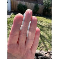 Diamond Hoop Earrings, Gold Hoops, Hoops | Etsy (US)