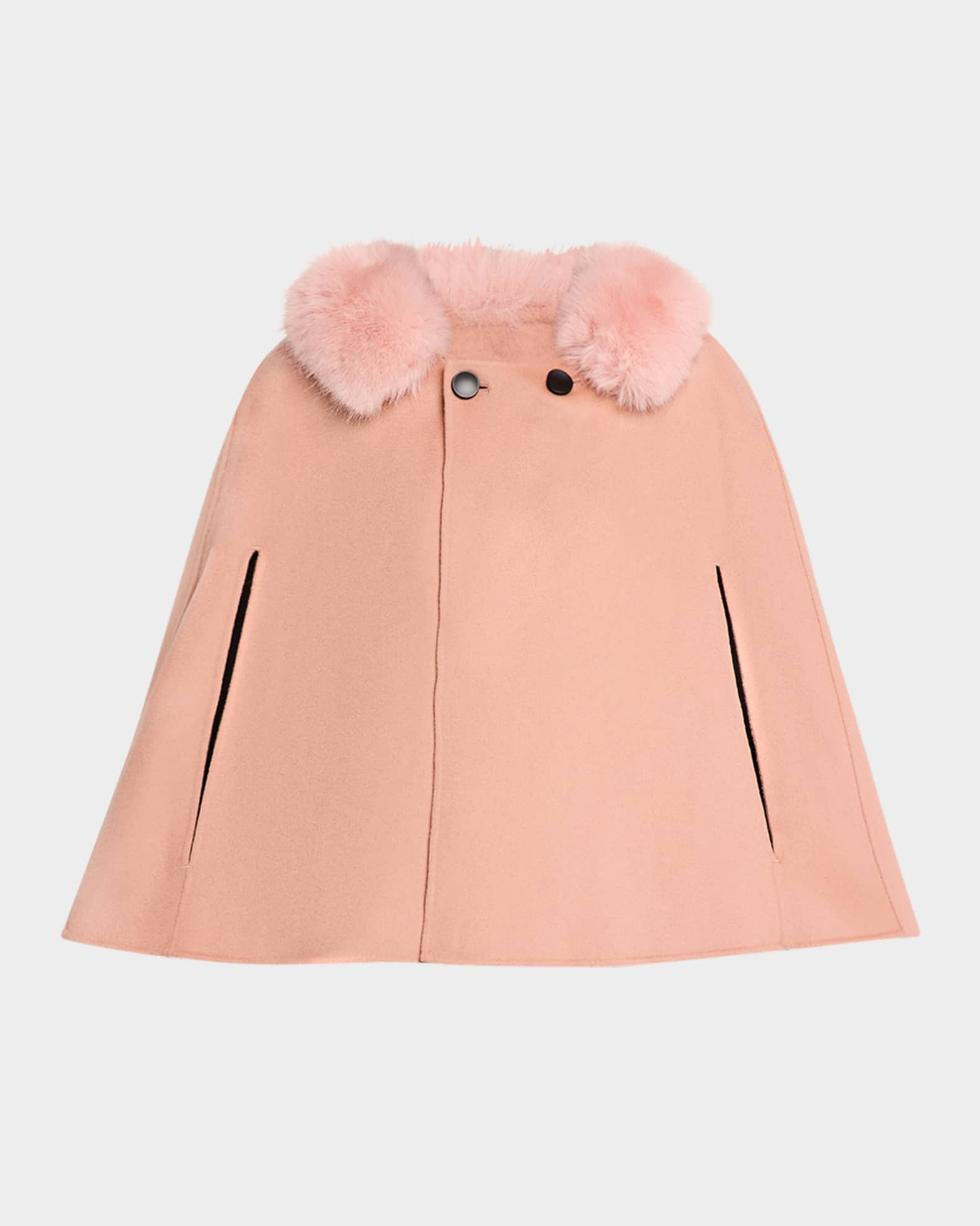 Kelli Kouri Faux Fur Collared Cape | Neiman Marcus