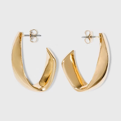 Twisted Metal Hoop Earrings - A New Day™ Gold | Target