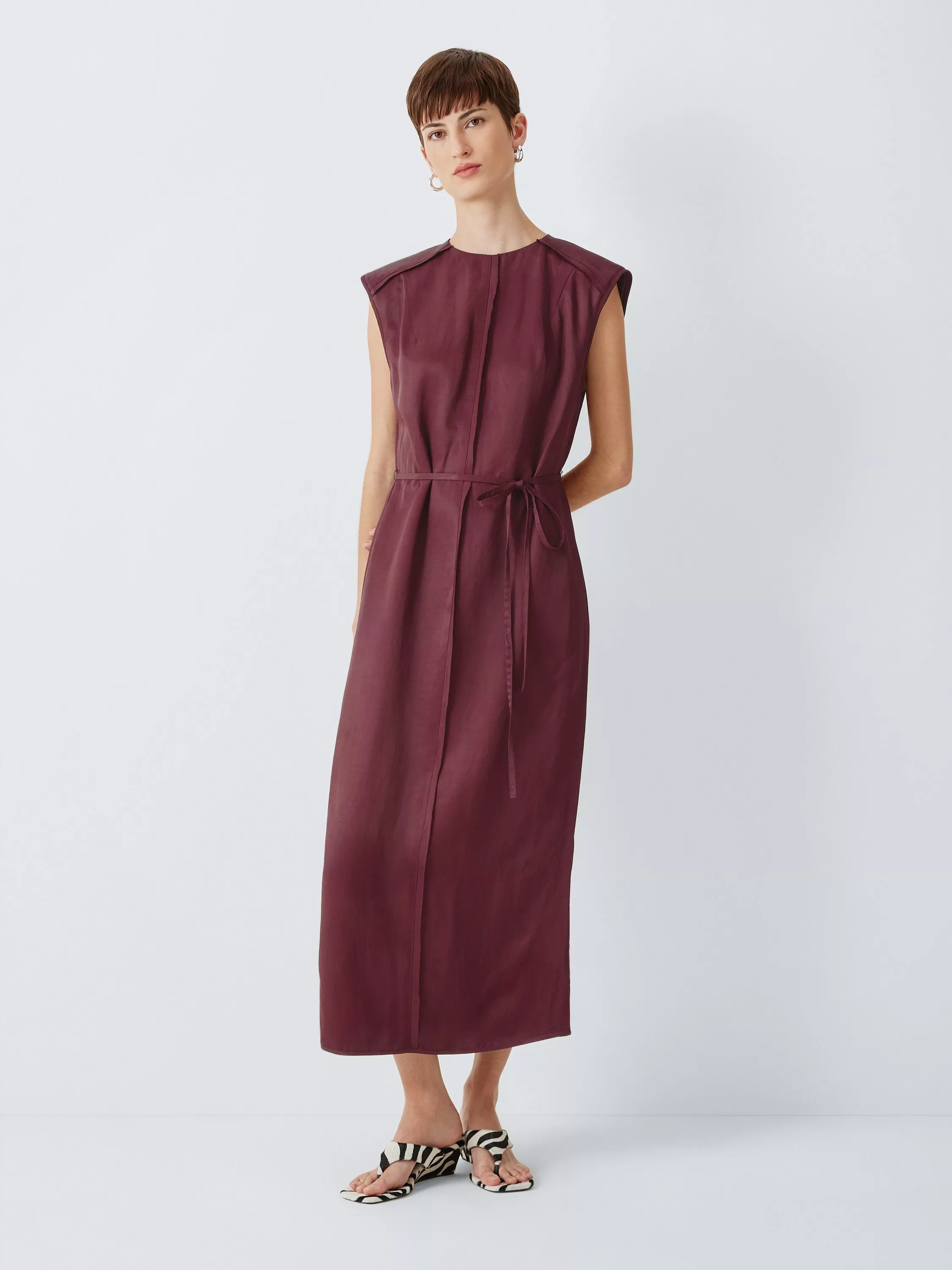 John Lewis Sleeveless Column Midi Dress with Linen | John Lewis (UK)
