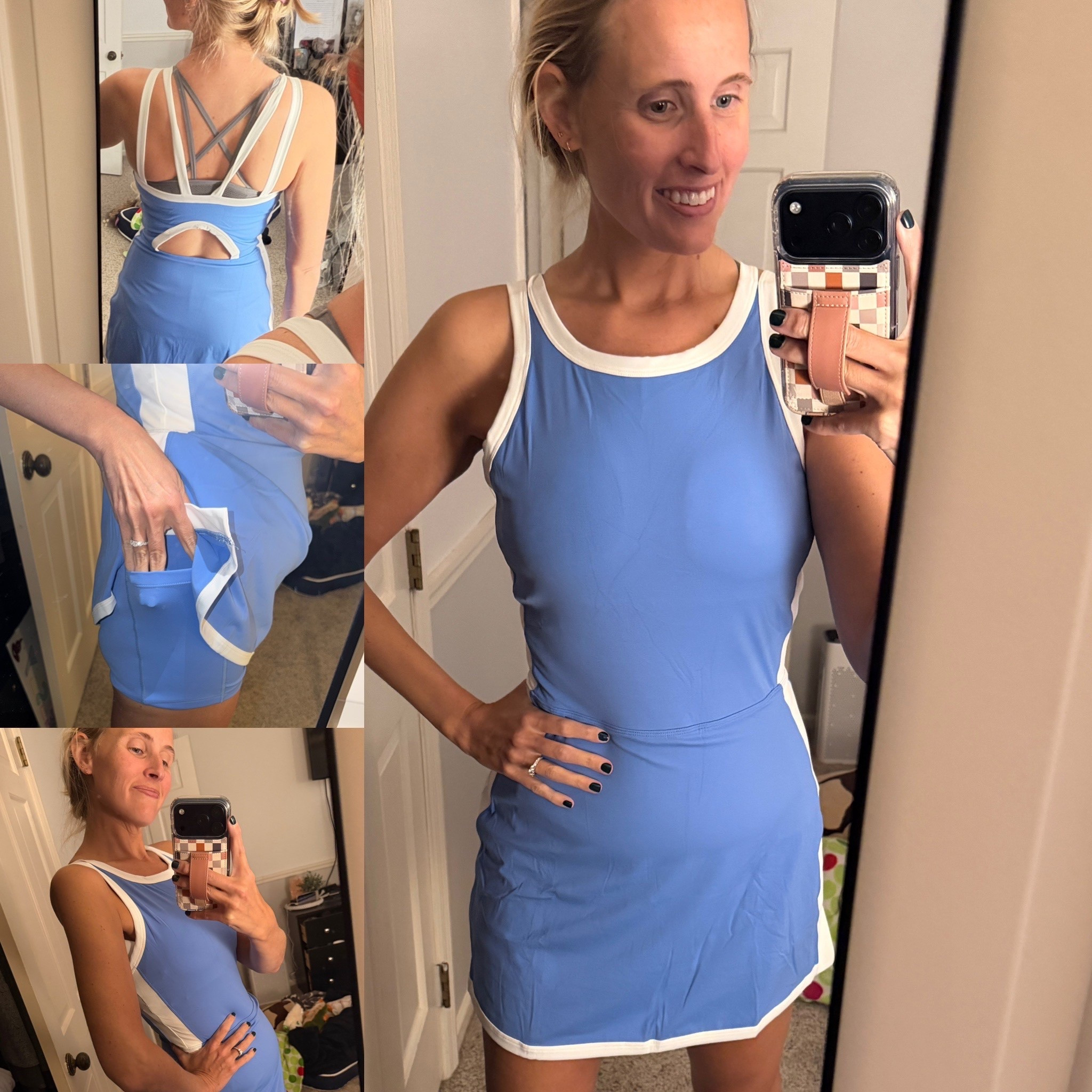 The prettiest blue open back Tennis dress from Amazon! 

#LTKgrwm #LTKActive #LTKootd