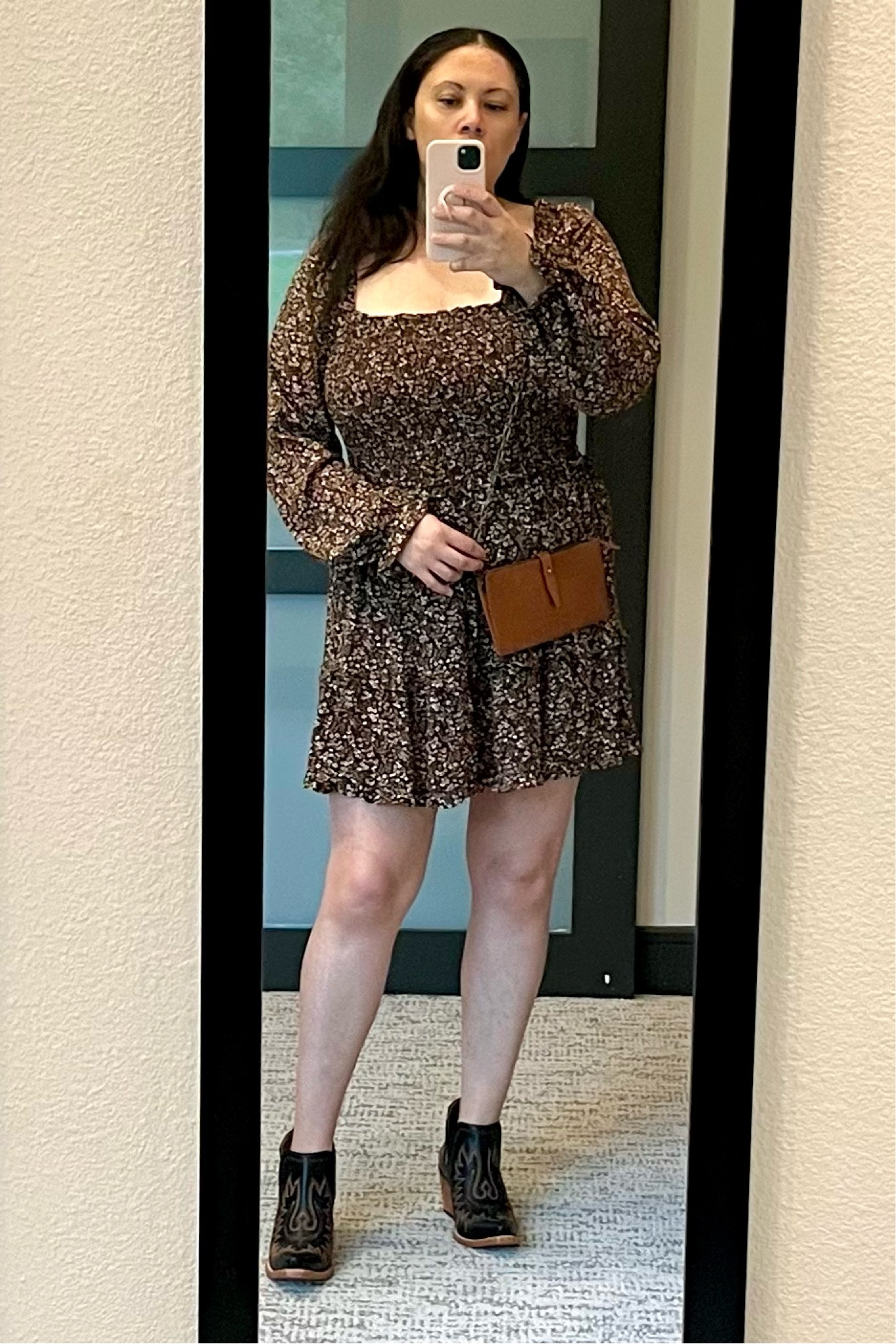 What to wear to a country concert. Pair, a cute floral mini dress with some cowgirl boots. I really like these western ankle boots from Ariat.

#LTKshoecrush #LTKmidsize #LTKSeasonal