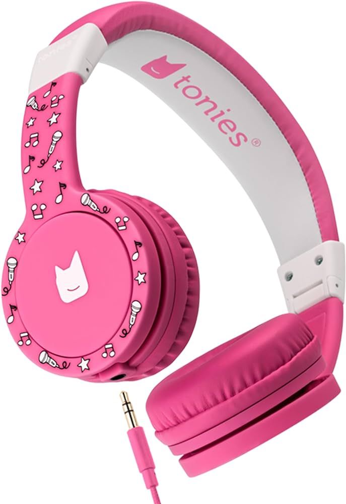 Tonies Foldable Wired Headphones for Kids - Comfortably Designed to fit On-Ear - Works with Toniebox and All 3.5mm Devices - Pink | Amazon (US)