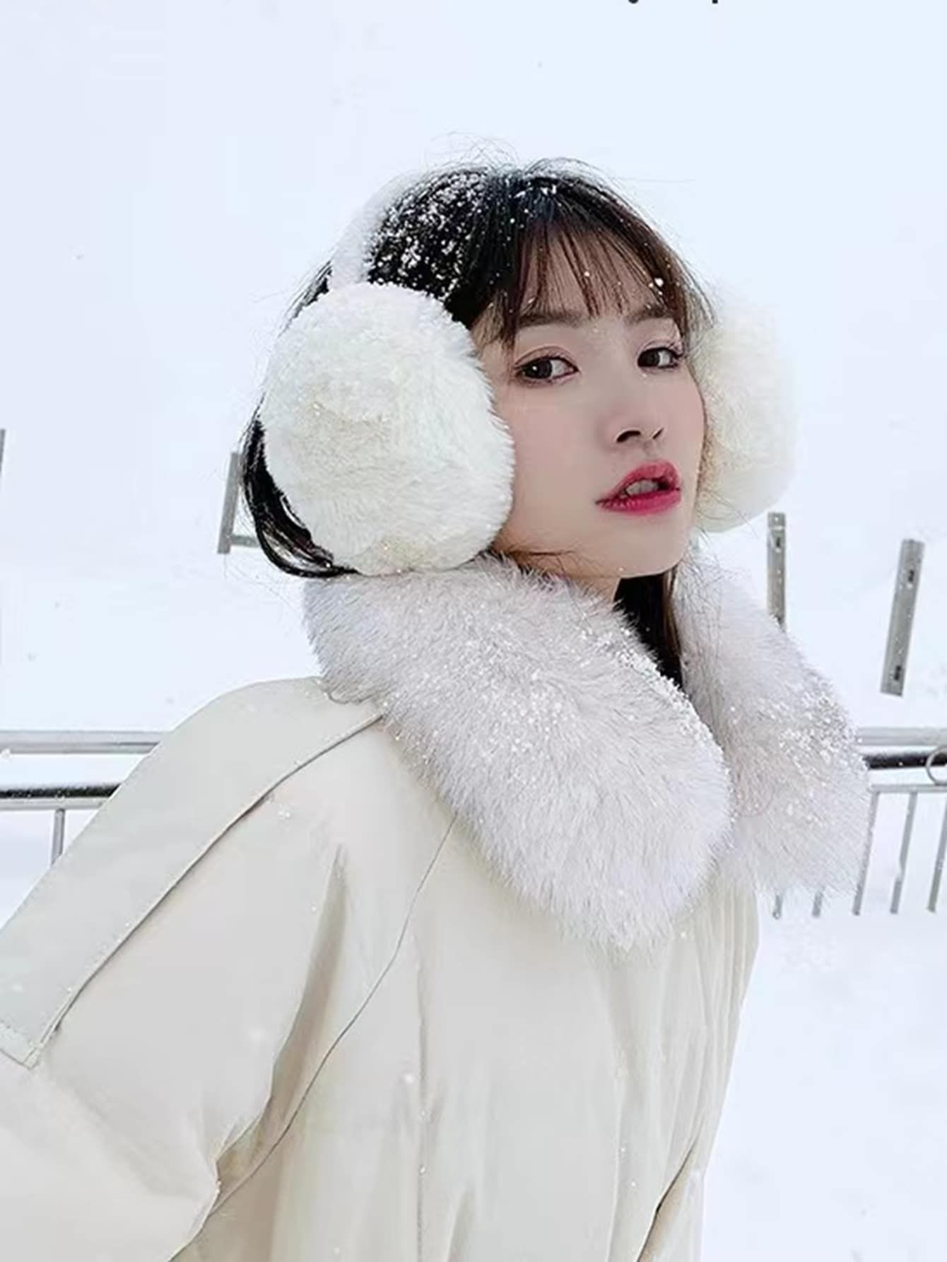 1pc Women's Plush Winter Ear Warmer, Foldable Earmuff, Ear Cover | SHEIN