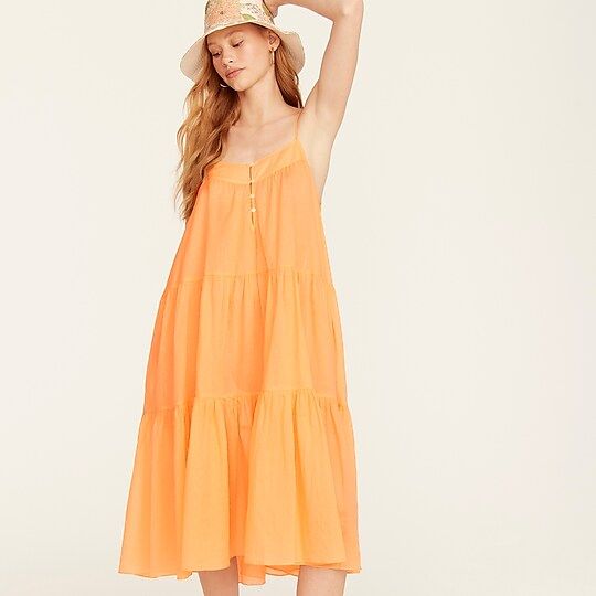 Tiered button-front maxi dressItem BF184 | J.Crew US