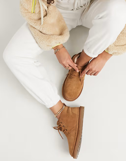 UGG Neumel lace up ankle boots in chestnut | ASOS (Global)