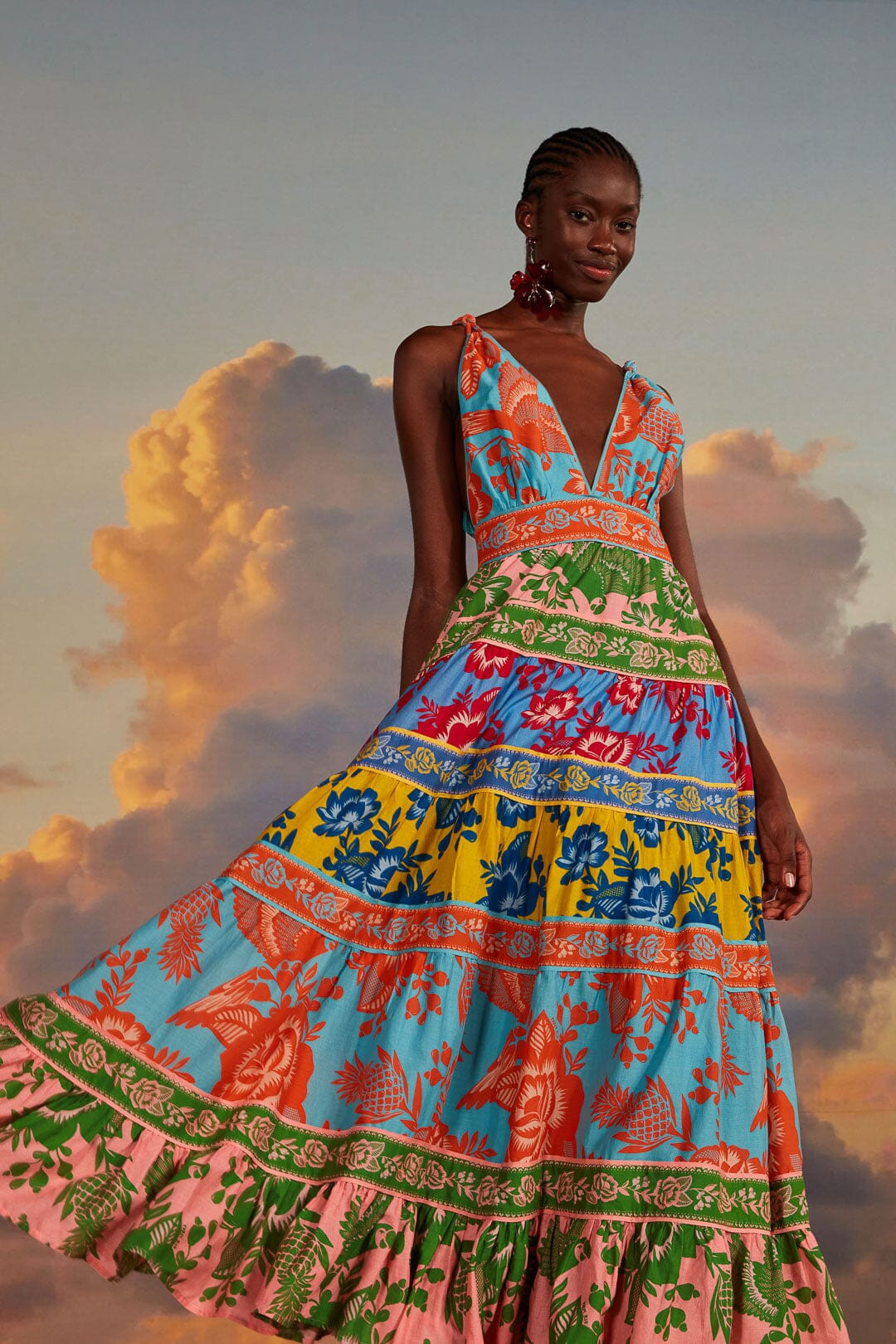 Mixed Lace Garden Midi Dress | FarmRio (US)