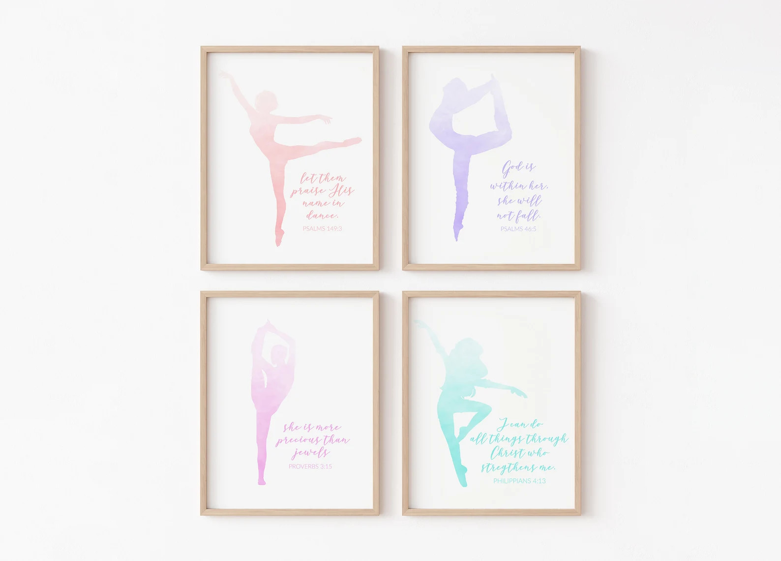 Pastel Dancers Printable, Set of 4 Ballerina Printables, Dancing Wall Art, Girls Room Artwork, Da... | Etsy (US)