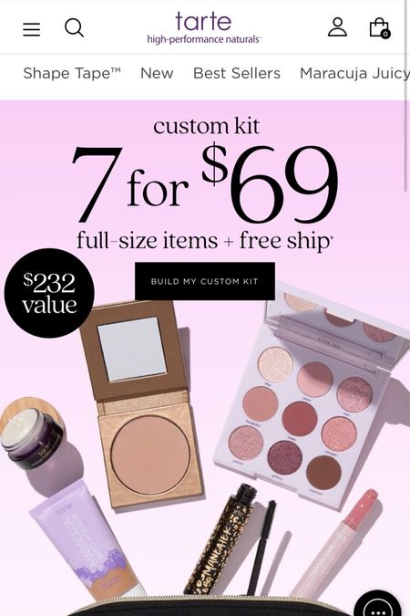 Tarte custom kit sale happening now. Seven full-size items for $69. You are getting 7 items that would cost $232. Linking all of my favorite beauty products here and seven of them you can get on Major sale. Tarte shape tape, concealer, blush, makeup brushes, contour, eye linger, lip gloss. 


#LTKfindsunder100 #LTKsalealert #LTKbeauty