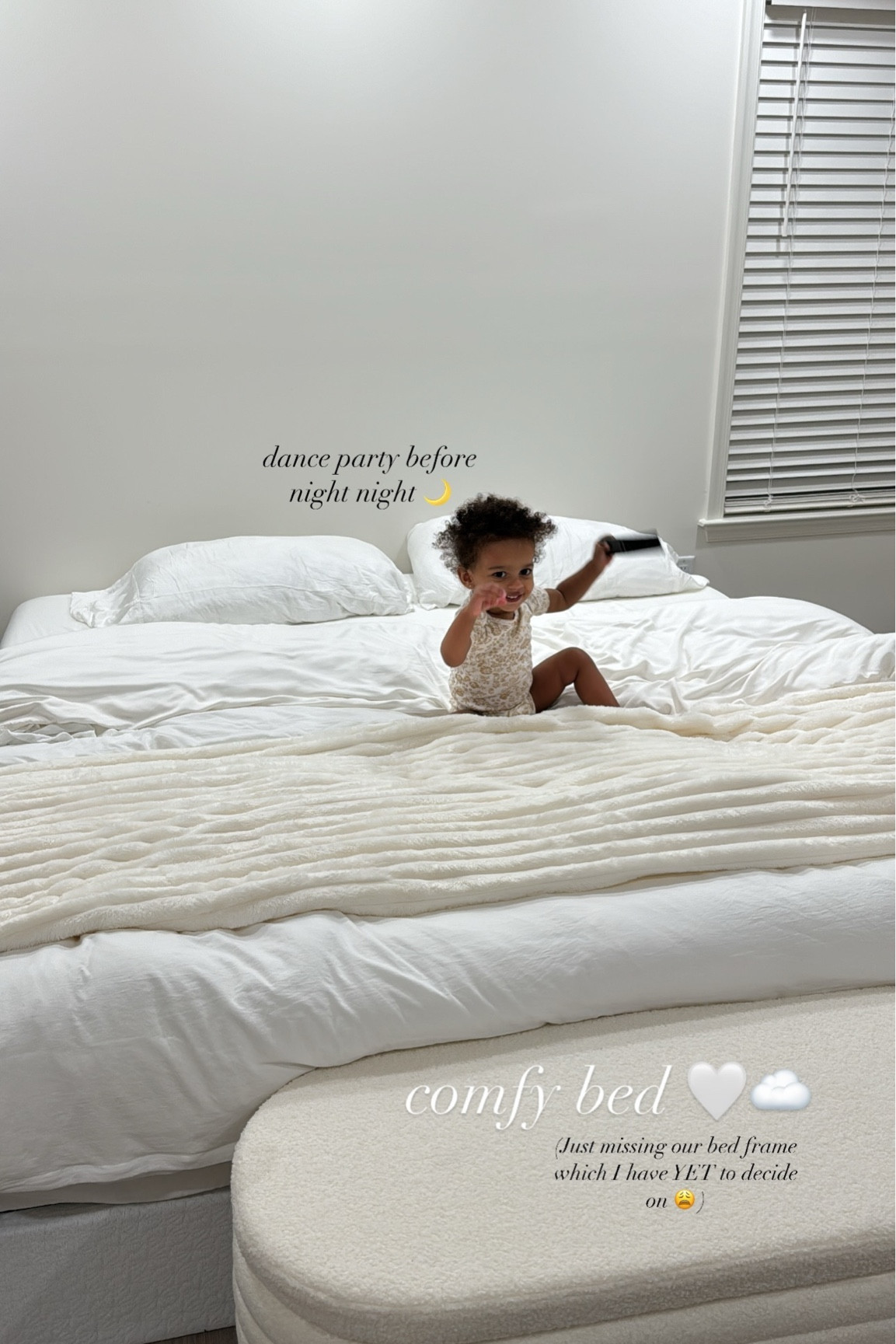 bench in front of my bed ✨🤍