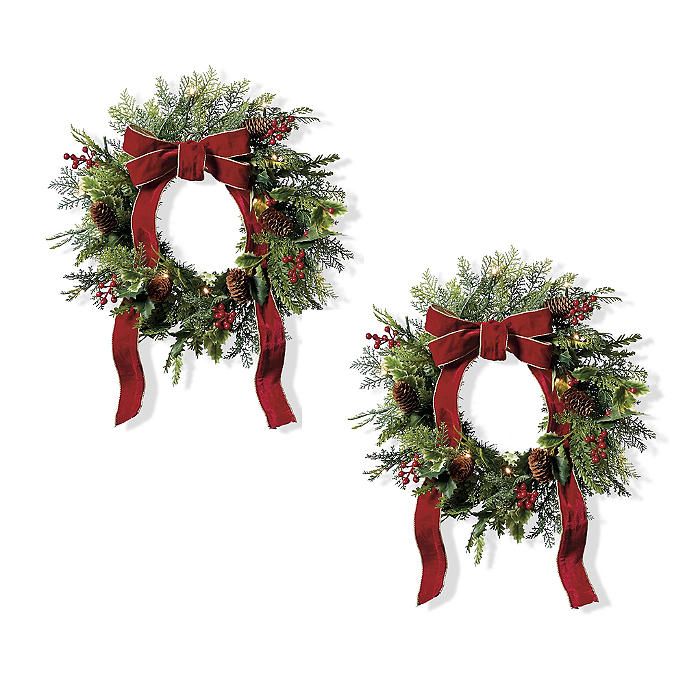Christmas Cheer 12' Patio Wreaths, Set of Two | Frontgate | Frontgate