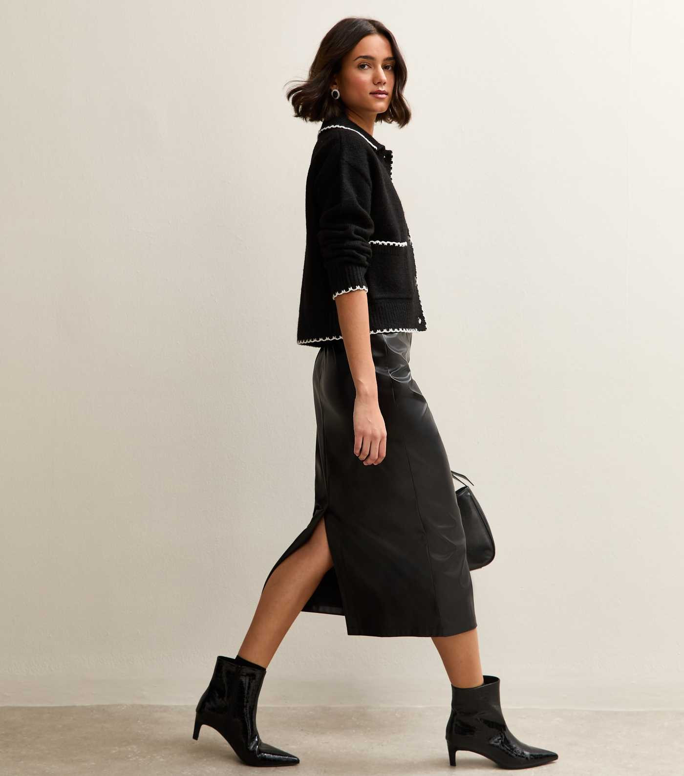 Black Faux Leather Pencil Skirt | New Look | New Look (UK)