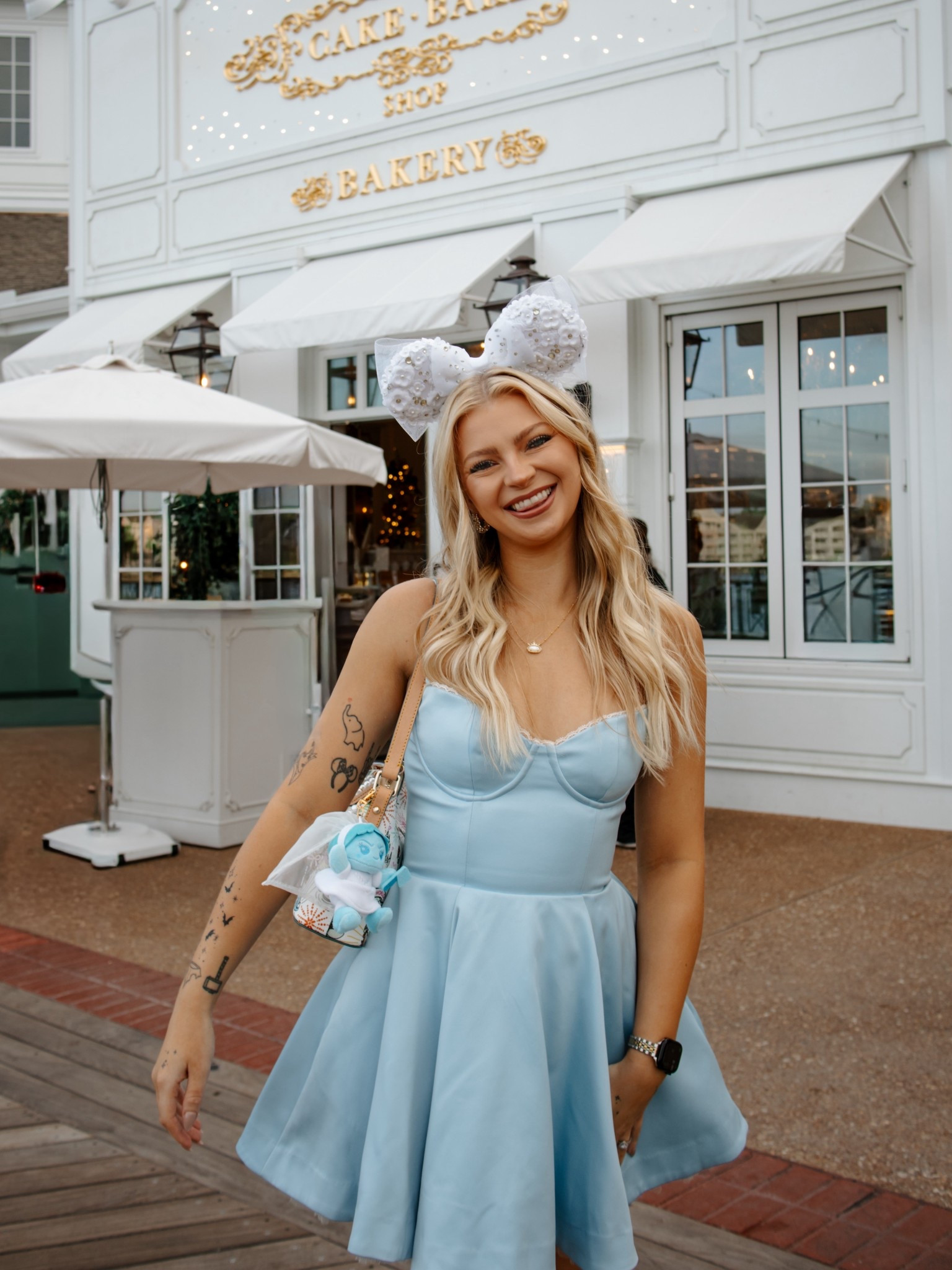 Something blue bridal outfit for cake bake at Disney world 

Dress: size small (regular bust) 
Ears: Vera Wang 

#LTKStyleTip #LTKSeasonal #LTKWedding