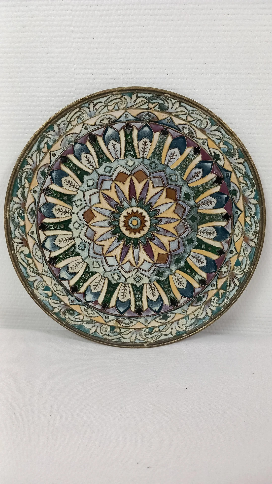 vintage French brass and enamel round shaped plate | Etsy ROW