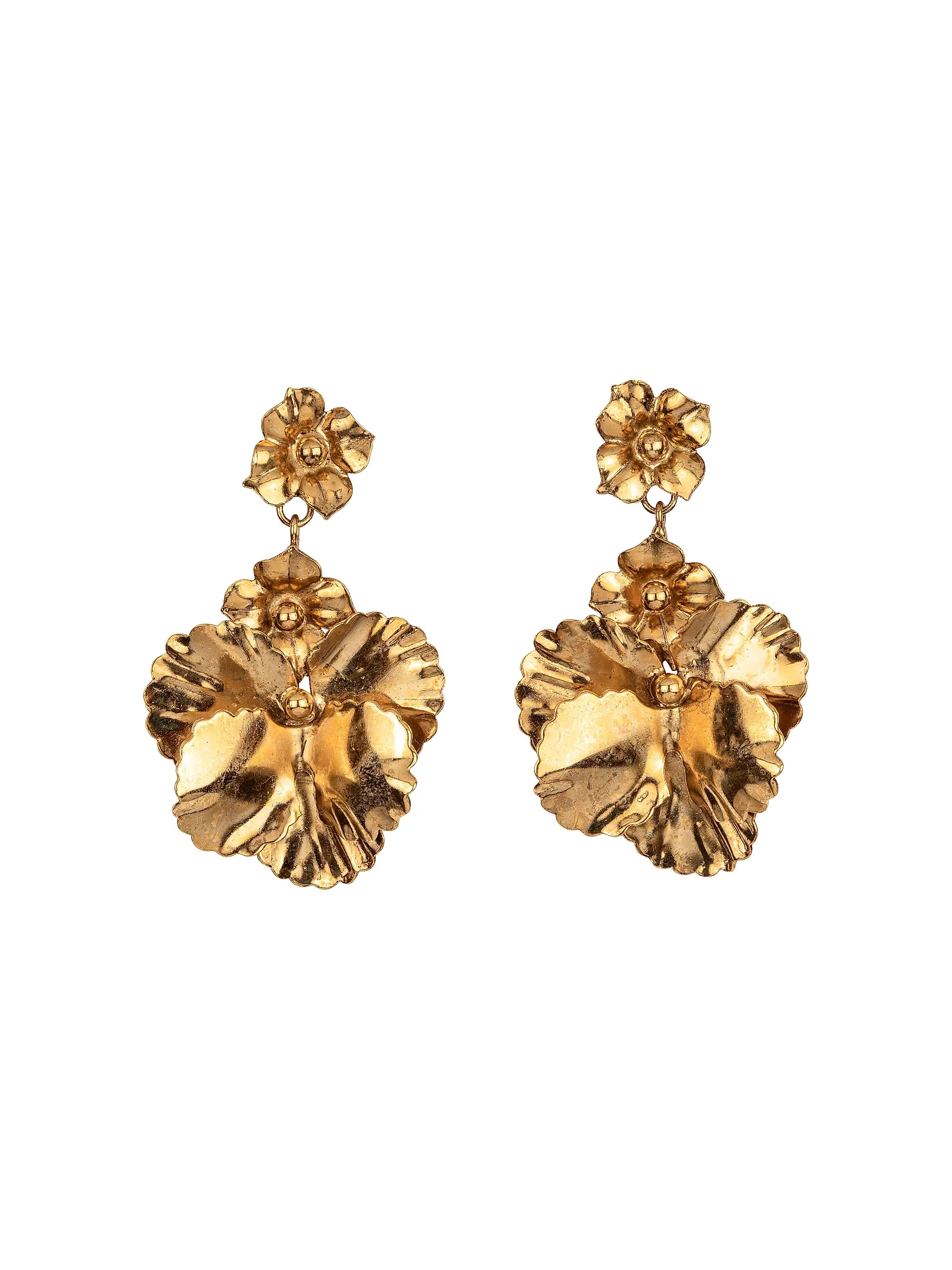 Samara 18K-Gold-Plated Flower Drop Earrings | Saks Fifth Avenue