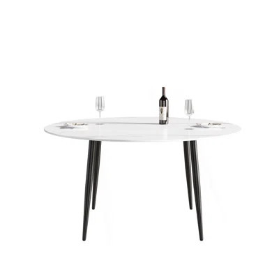 59.05"Modern Man-Made Stone Round Metal Dining Table-Position For 6 People | Wayfair North America