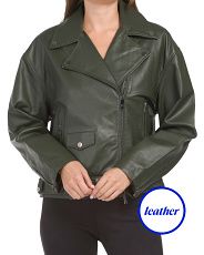 Genuine Leather Moto Jacket | Marshalls