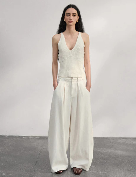 White Baggy Trousers | Pixie Market