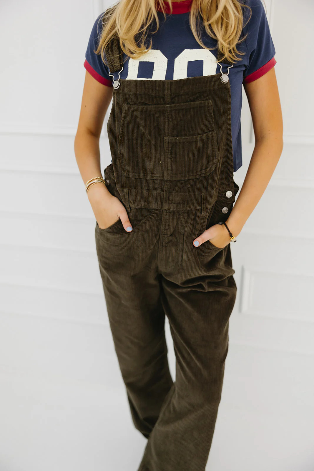 Kassidy Corduroy Overalls - Olive | Triple Threads