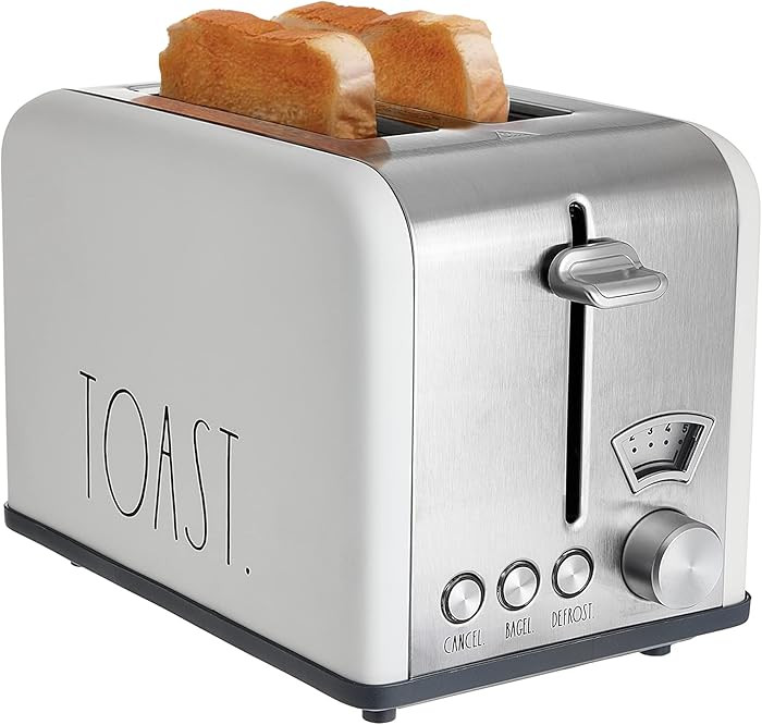 Rae Dunn Toaster, Stainless Steel 2 Slice Square Toaster, Wide Slot with 5 Browning Levels, with ... | Amazon (US)