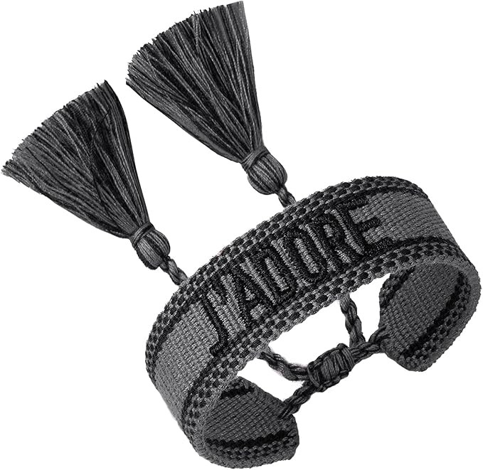 Knitted Word Adjustable Bracelets for Women Girls Woven Friendship Wrap Bracelets | Amazon (US)