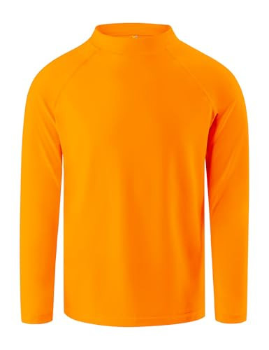 Boys Swim Shirt Long Sleeve Rash Guard UPF+ 50 Quick Dry Water Rashguard for Kids Toddler Swim Wear Top for Surfing 3T Orange | Amazon (US)
