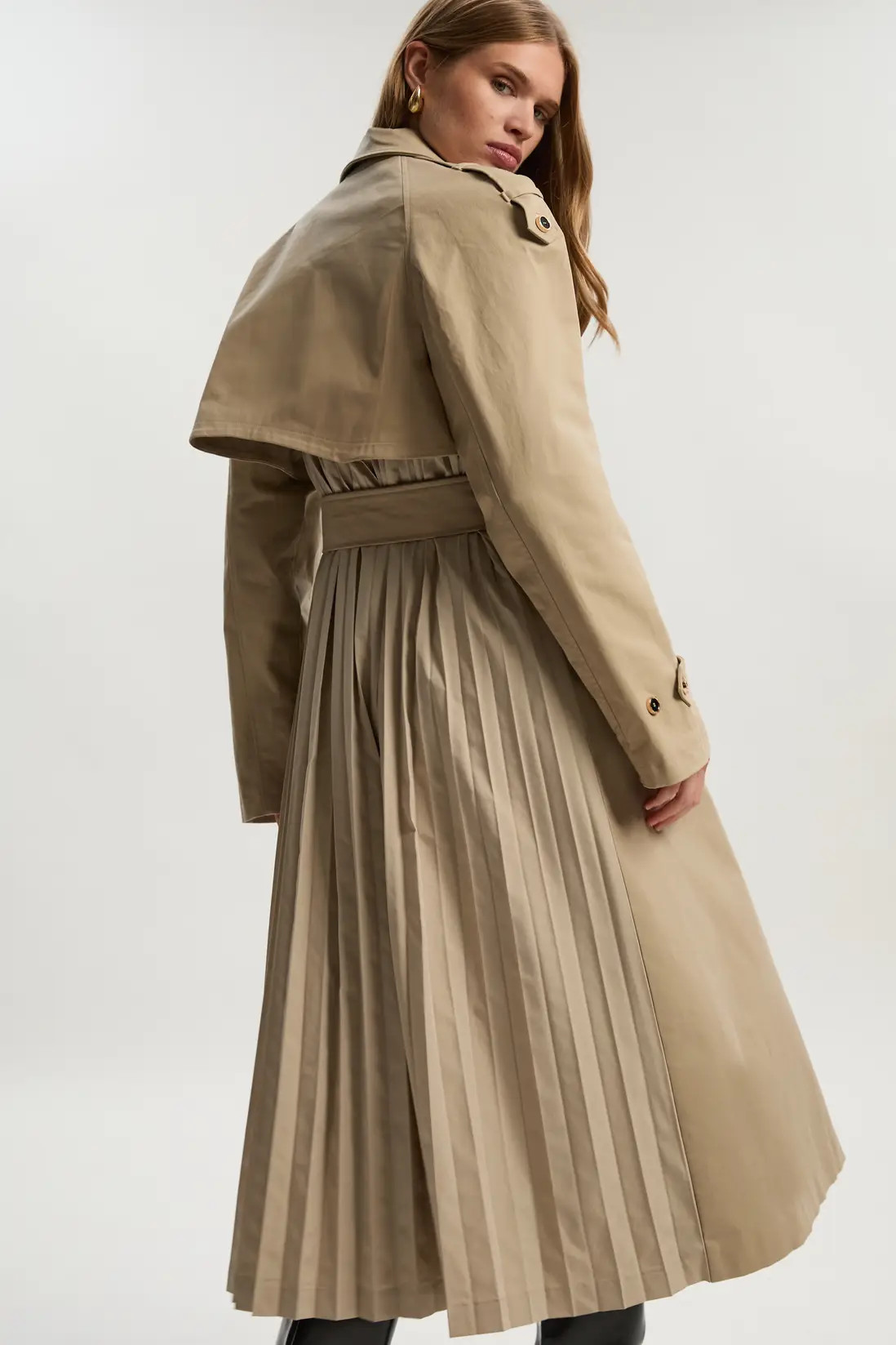 Pleated Back Trench Coat | Karen Millen UK + IE + DE + NL