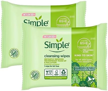 Simple Kind To Skin 25 Cleansing Facial Wipes (3 pack) | Amazon (US)