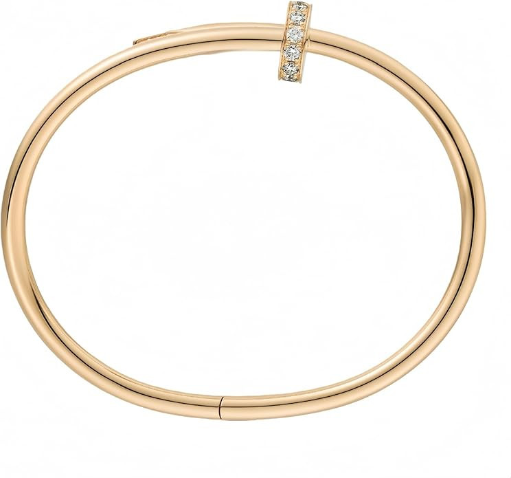 18K Gold Silver Rose Gold Plated Couple Bracelet, Elegant Willow Stud Open Design Wristband, Fash... | Amazon (US)