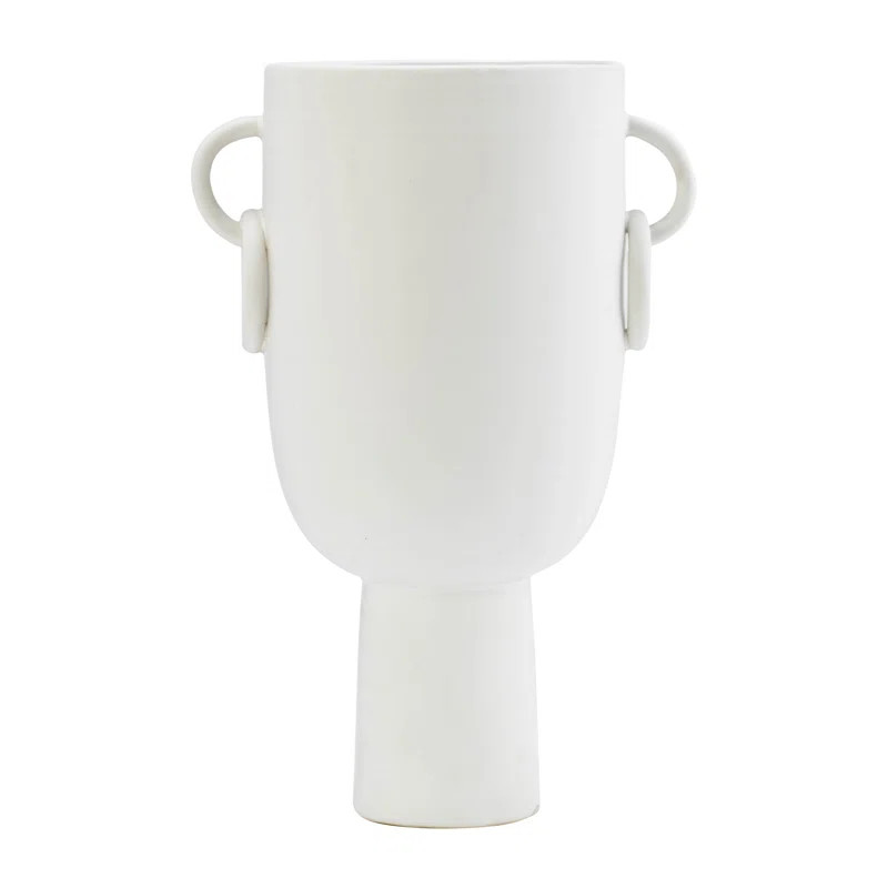 White Ceramic Vase with Handles | Wayfair North America