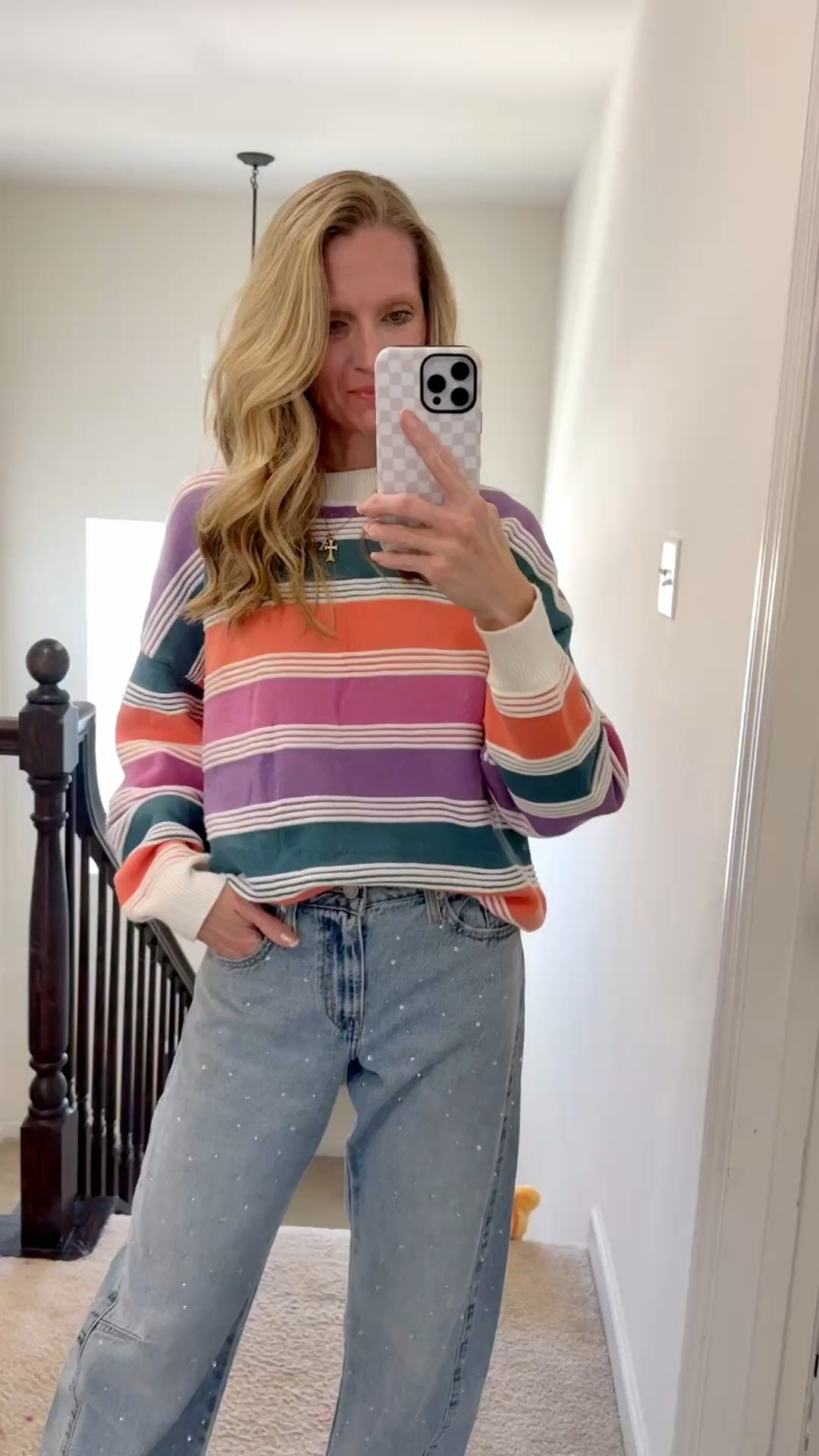 @levi baggy dad barrel jeans size 24 (I’m 5’7”). Size small sweater 

#LTKmomlife #LTKOver40 #LTKSaleAlert