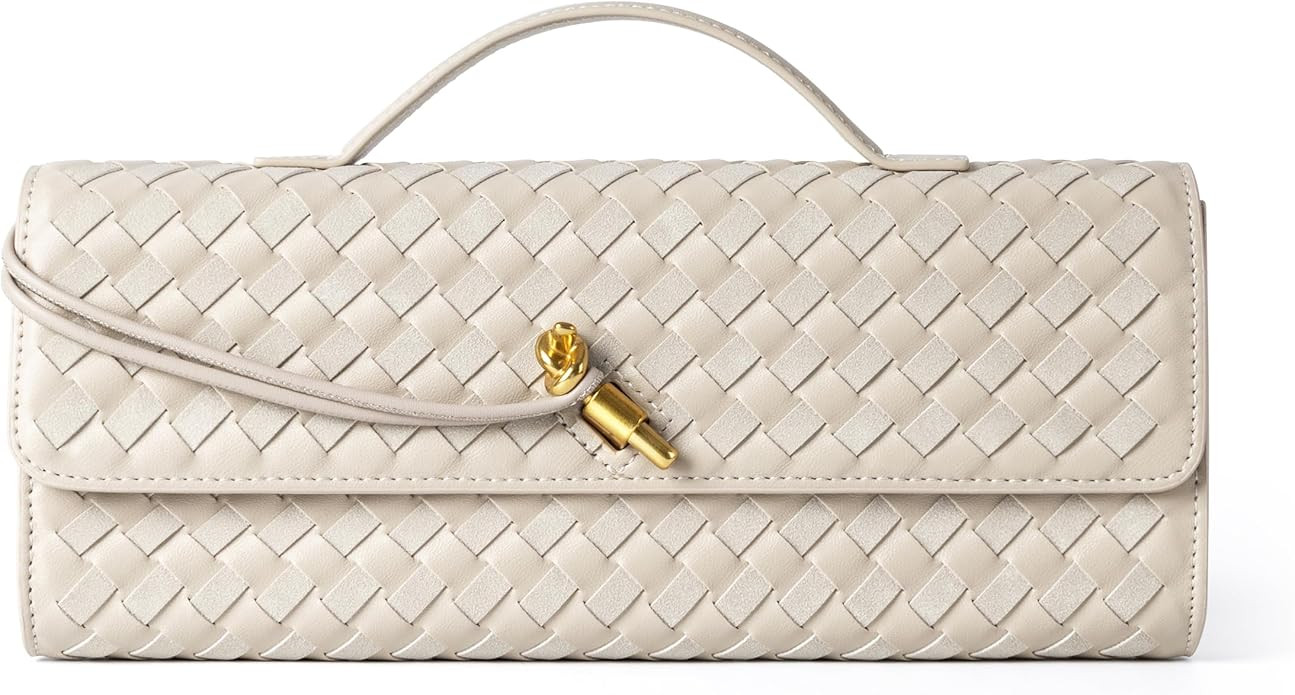 Joryin Woven Purse for Women Evening Clutch Woven Leather & Suede Handbags Crossbody Bag Suede Pu... | Amazon (US)