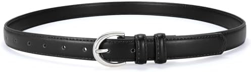 SANSTHS Women Leather Belt for Jeans Pants Fashion Ladies Skinny Belt for Dresses Thin Belt with ... | Amazon (US)