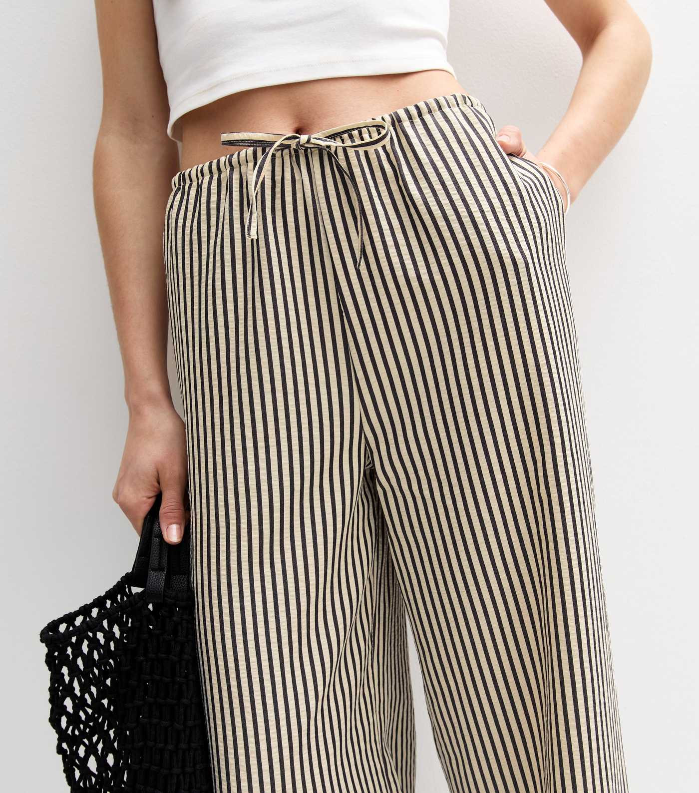 Black Striped Wide Leg Trousers
						
						Add to Saved Items
						Remove from Saved Items | New Look (UK)