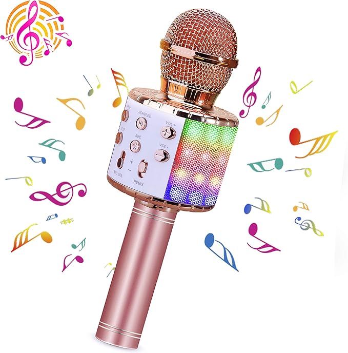 BlueFire Wireless 4 in 1 Bluetooth Karaoke Microphone with LED Lights, Portable Microphone for Ki... | Amazon (US)