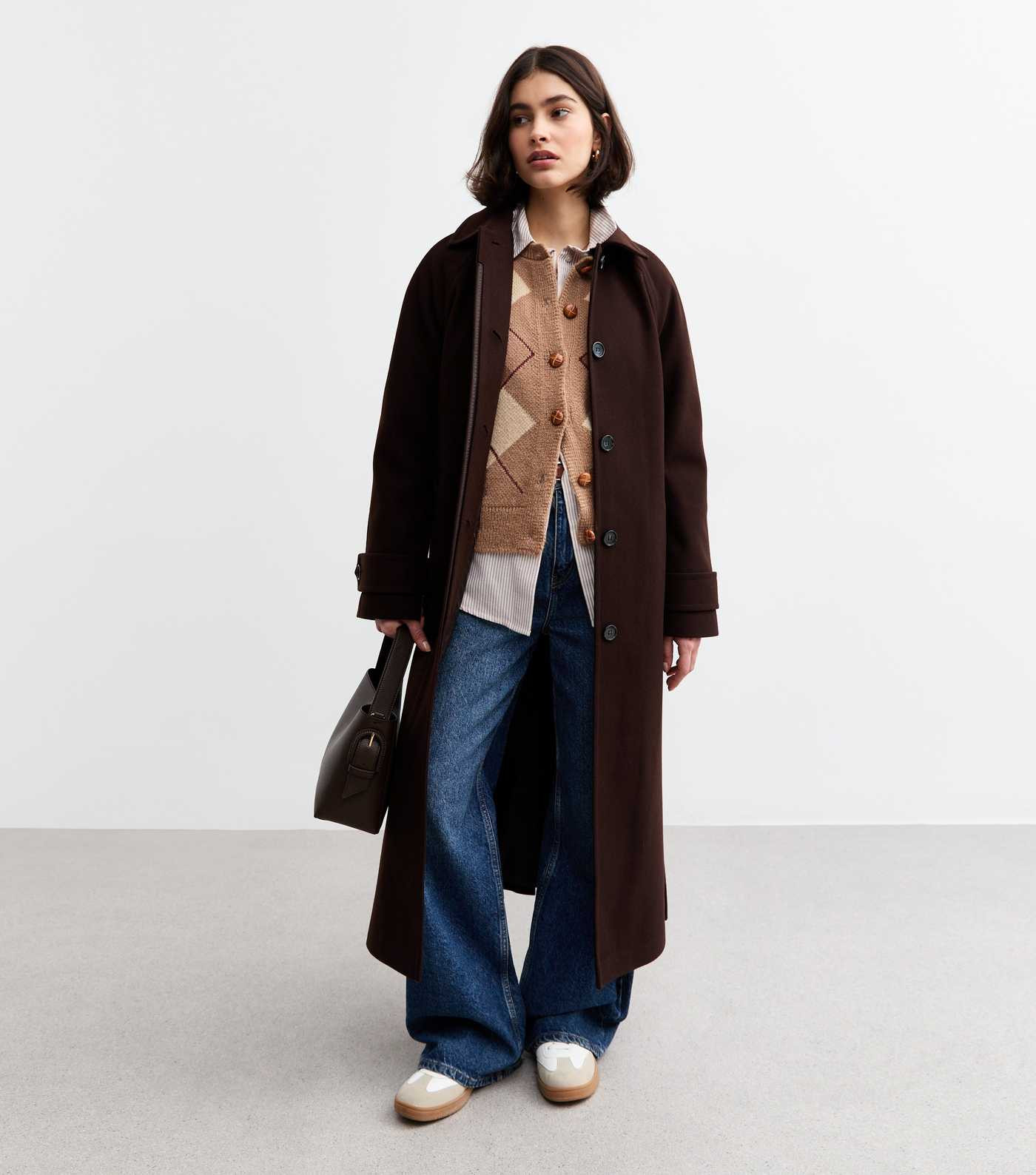 Brown Argyle Knit Cardigan
						
						Add to Saved Items
						Remove from Saved Items | New Look (UK)