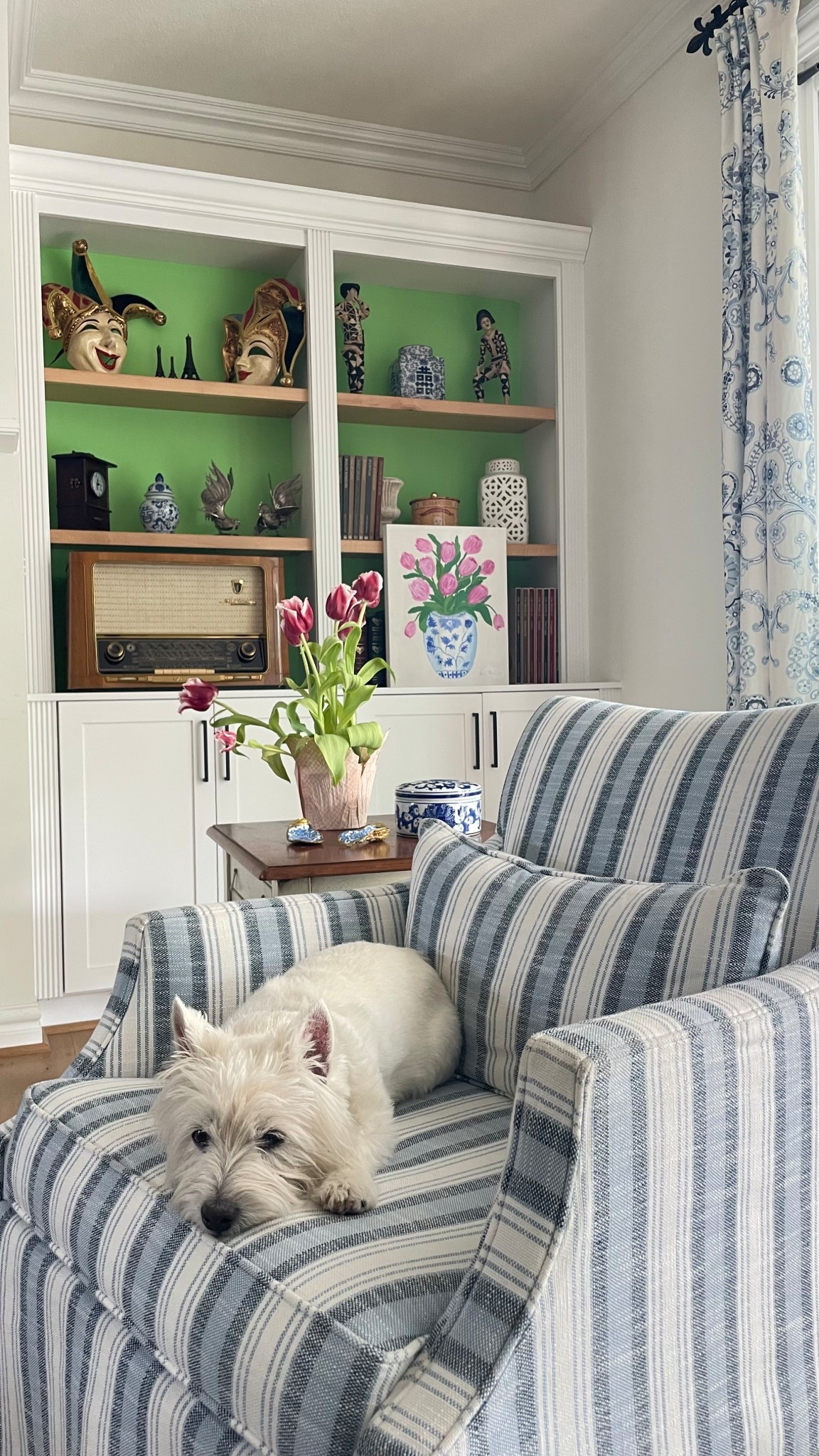 So fabulous! You will absolutely love this Larkin Swivel Glider Chair in Hamptons Blue Performance Fabric. It also goes beautifully with their blue and white drapes! I have Ballard drapes on all of my windows! Their accent pieces are also a must! Blue and white is always timeless and refreshing! 

#LTKHome