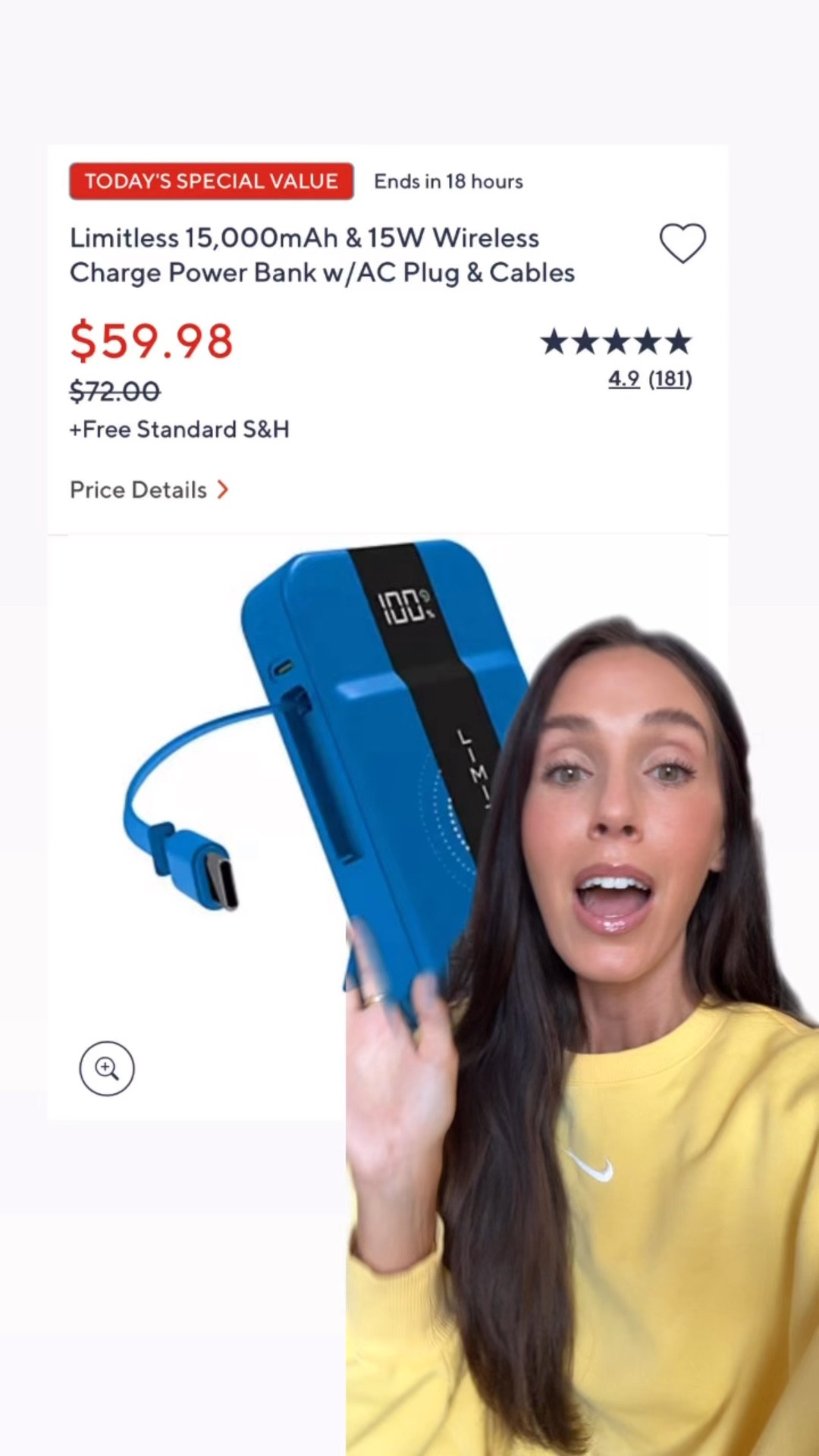 The @QVC Today’s Special Value is awesome!!! It’s the Limitless 15,000mAh Wireless Portable Charger Bank! It will charge 5 devices at the same time - either wirelessly or with the cords built in! It’s small & compact, but POWERFUL! 

It’s also FREE SHIPPING day at QVC today only!!! Literally everything has free shipping! If you’re a new QVC customer, you can also use code 20NEWQ for 20% off your entire shopping cart!!! ($30 max discount)

Linking some other QVC items on sale too!! #LoveQVC #ad

#LTKSaleAlert #LTKHome #LTKTravel