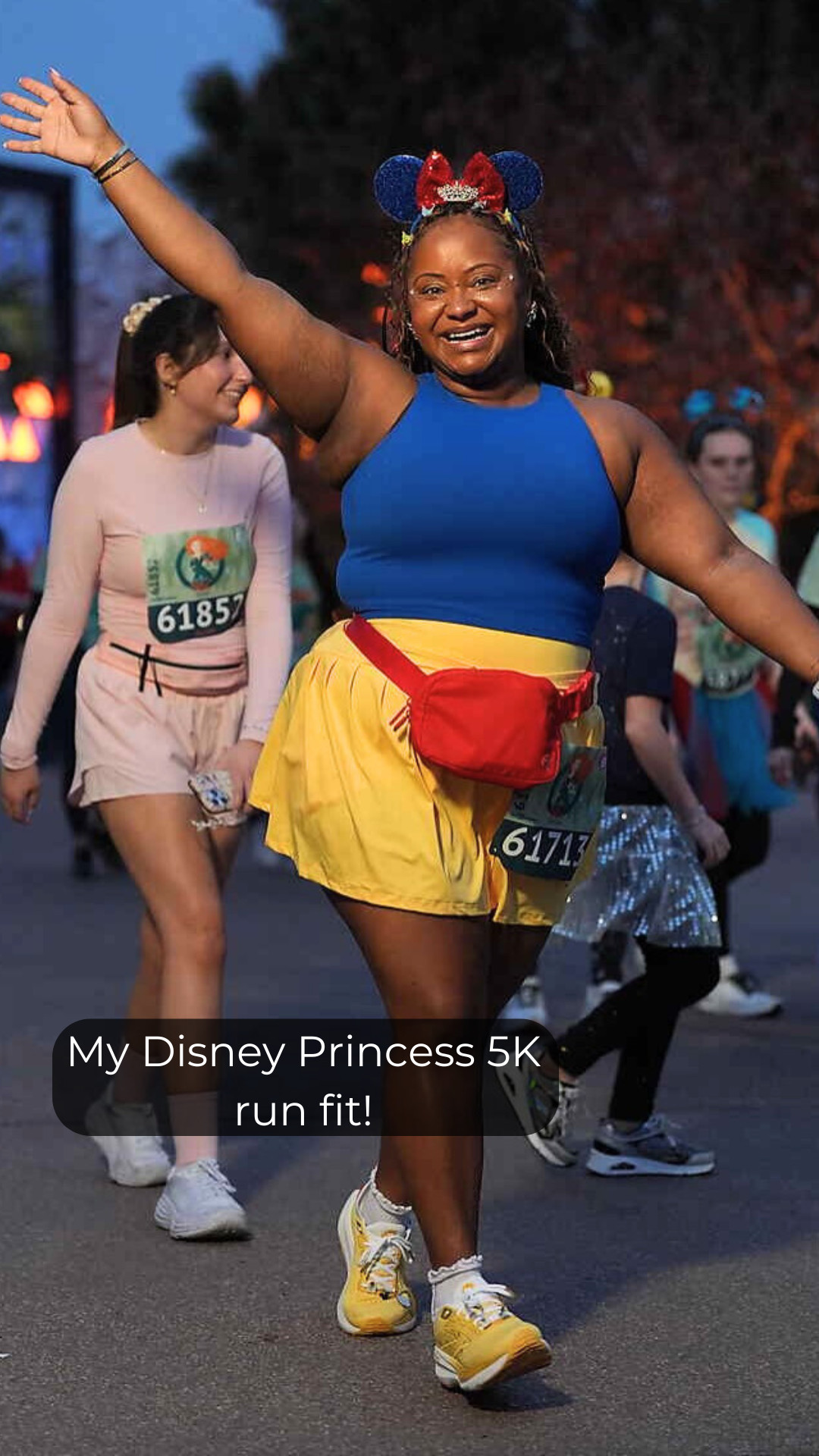 My Disney Princess 5K run fit!

Went full Snow White vibes with a comfortable top, flowy skirt, supportive sneakers, and a belt bag that held everything I needed.

Smiles powered by Disney magic and a fit I could actually run in. Linked what I wore here! 

 #LTKdayinmylife #LTKActive #LTKMidsize