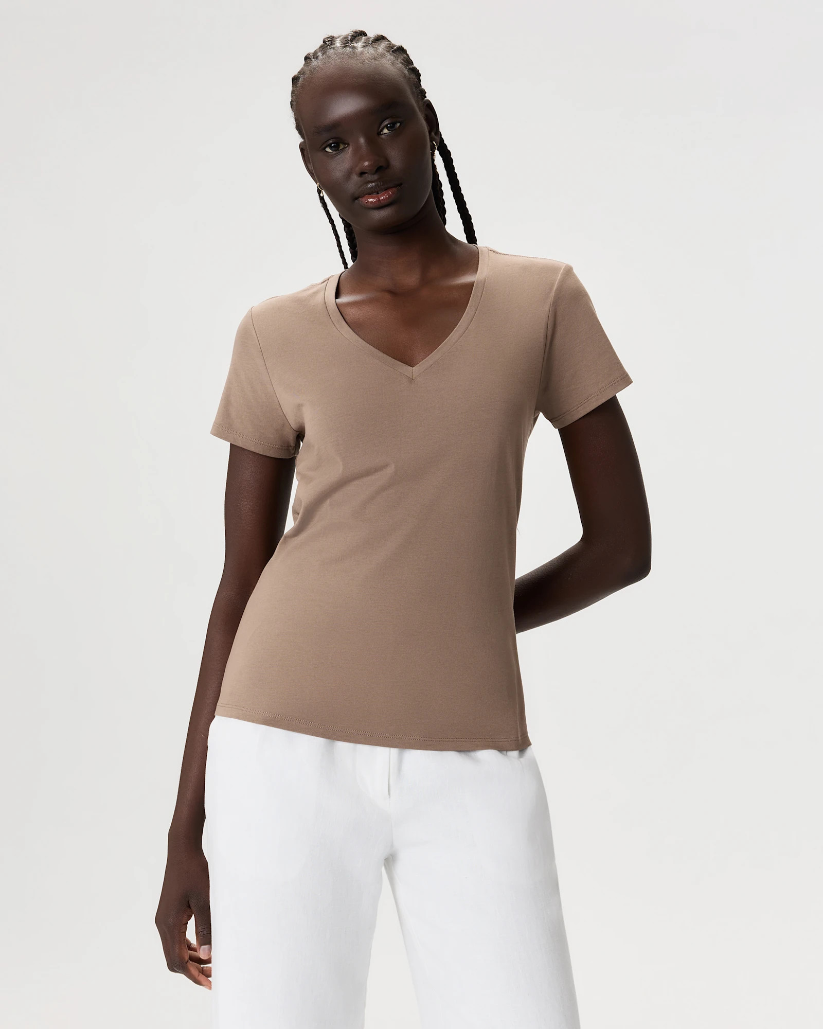 Cotton Modal V-Neck Tee | Quince