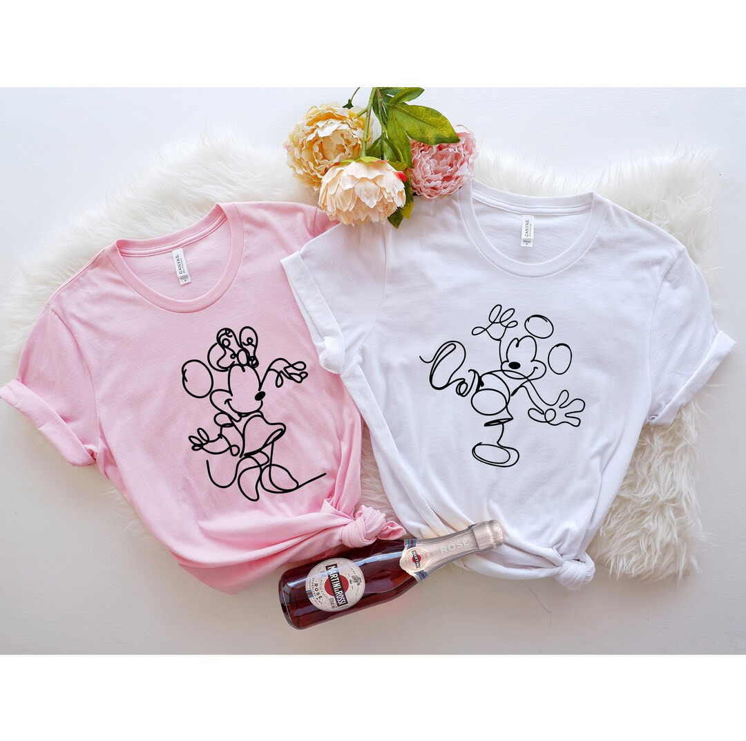 Mickey outline Shirt, Minnie outline Shirt, Magical Shirt, Disney Shirt, Vacation Shirt, Matching... | Etsy (US)